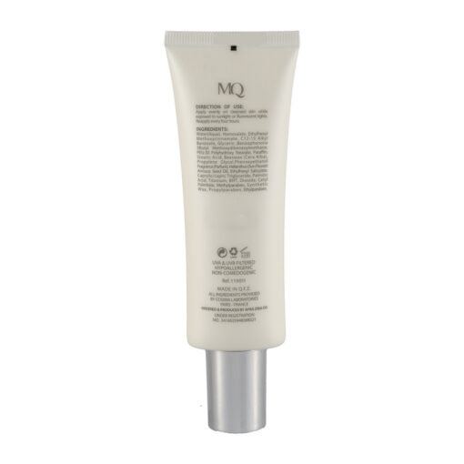 کرم ضد آفتاب بی رنگ ام کیو با SPF50 مناسب پوست نرمال